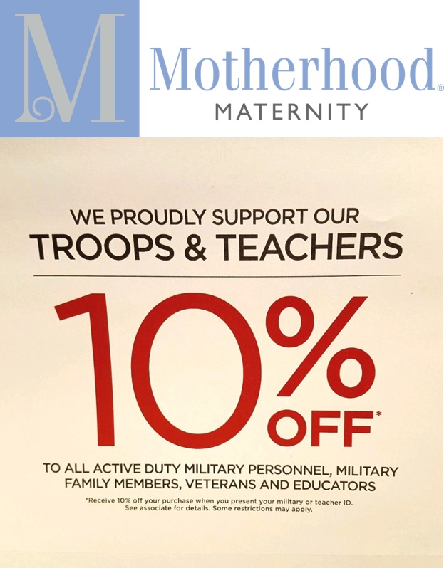 10% Off* to ALL Active Duty Military Personnel, Military Family Members, Veterans and Educators