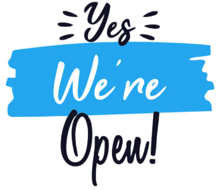 YES WE ARE OPEN!!!!